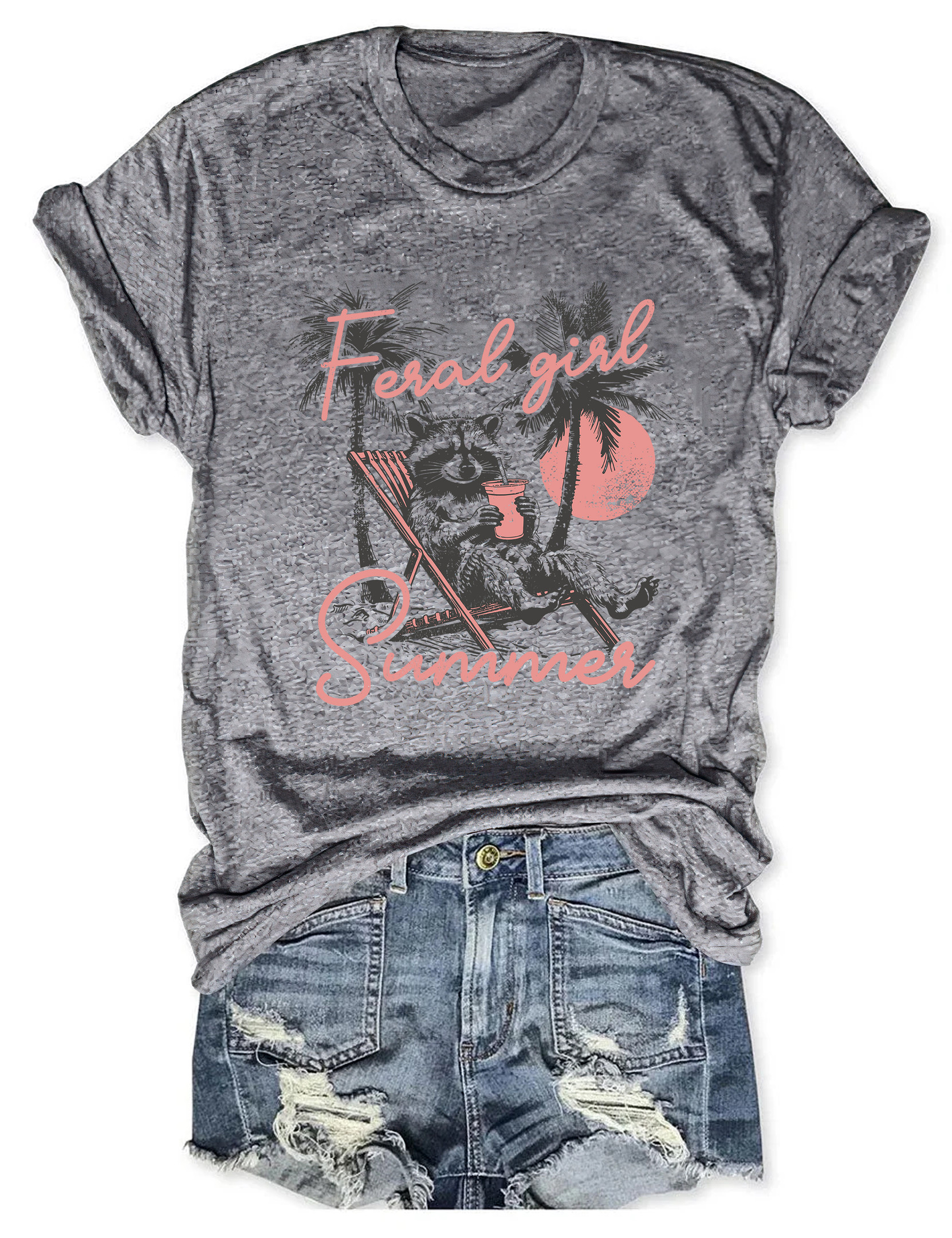 Feral Girl Summer Beach T-Shirt Hilarious Vibe Funny Clothes Unique Christmas Gifts