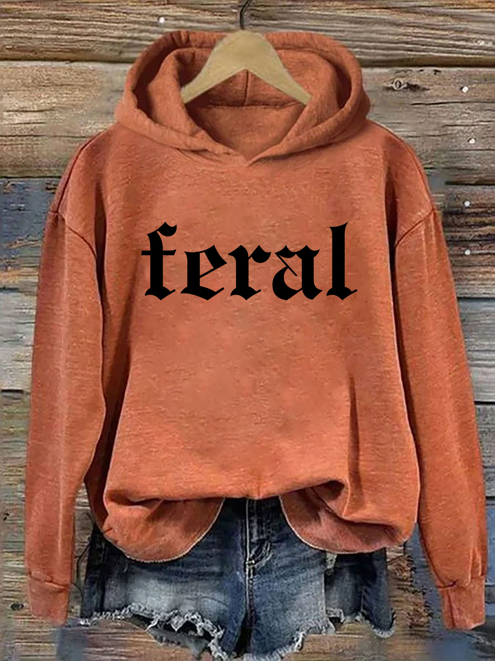 Feral Hoodie Funny Graphic Modern Culture Funny Hooded Sweatshirts Fantastic Gift Ideas