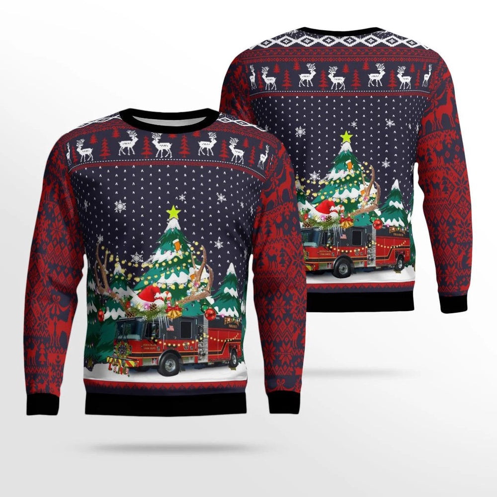 Fern Creek Fire Department Christmas AOP Ugly Sweater Xmas Unisex Sweater Christmas Gifts For Men Women