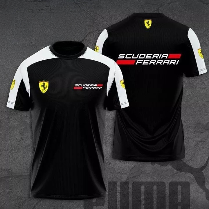 Ferrari Black T-Shirt Charles Leclerc Scuderia Ferrari Gift For Racing Fans