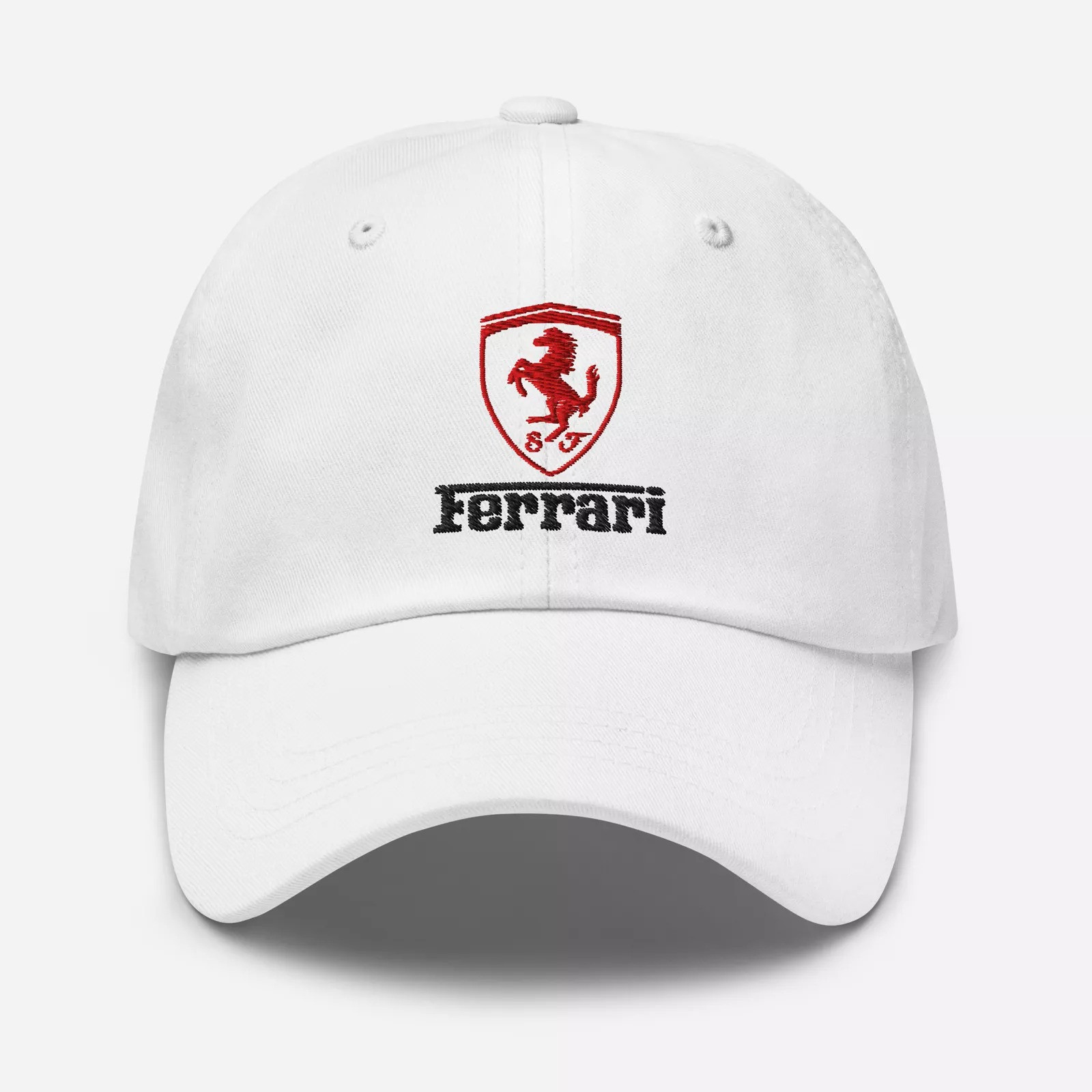 Ferrari White Hat F1 2025 Scuderia Red Black Gift Merch Formula 1 Fans
