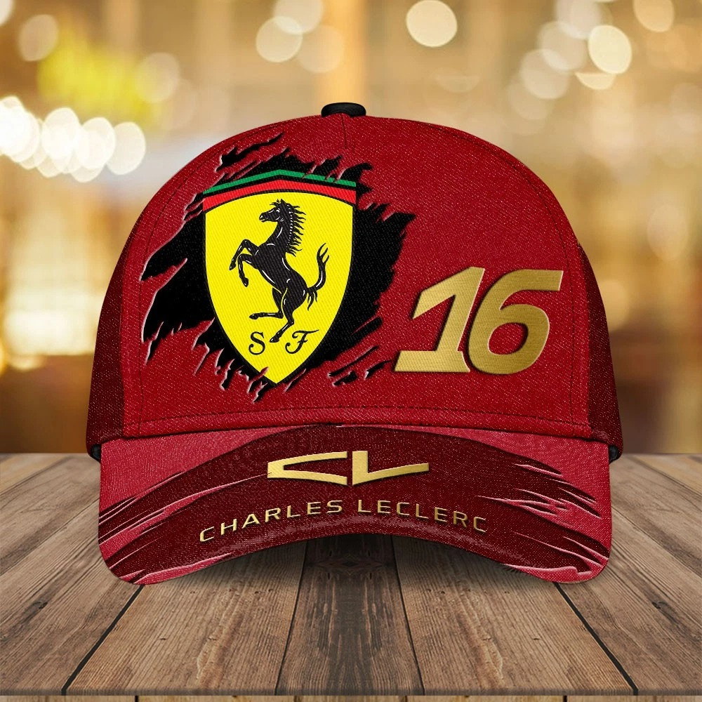 Ferrari x Charles Leclerc Racing Cap Trackside Fan Style Gift For Racing Fans