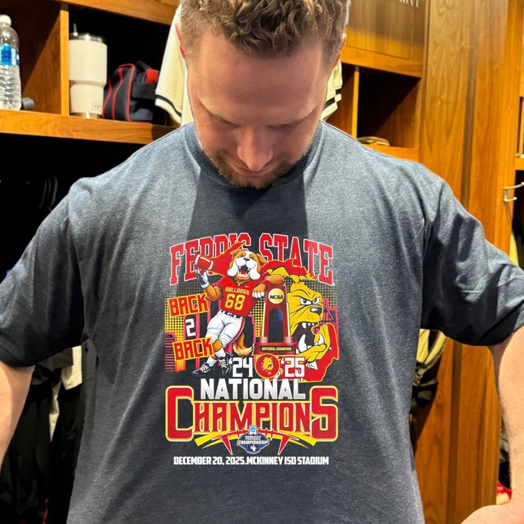 Ferris State Football Back 2 Back '24 '25 National Champions Mascot Shirt Football Fans Gifts Ferris State Football Back 2 Back '24 '25 National Champions Mascot Shirt Football Fans Gifts