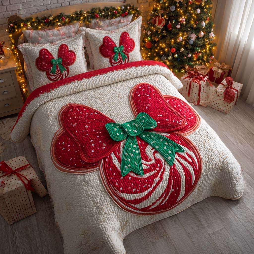Festive Candy Delight Quilted Bedding Set Holiday Season Duvet Cover Set Best Christmas Gifts For Women 2025