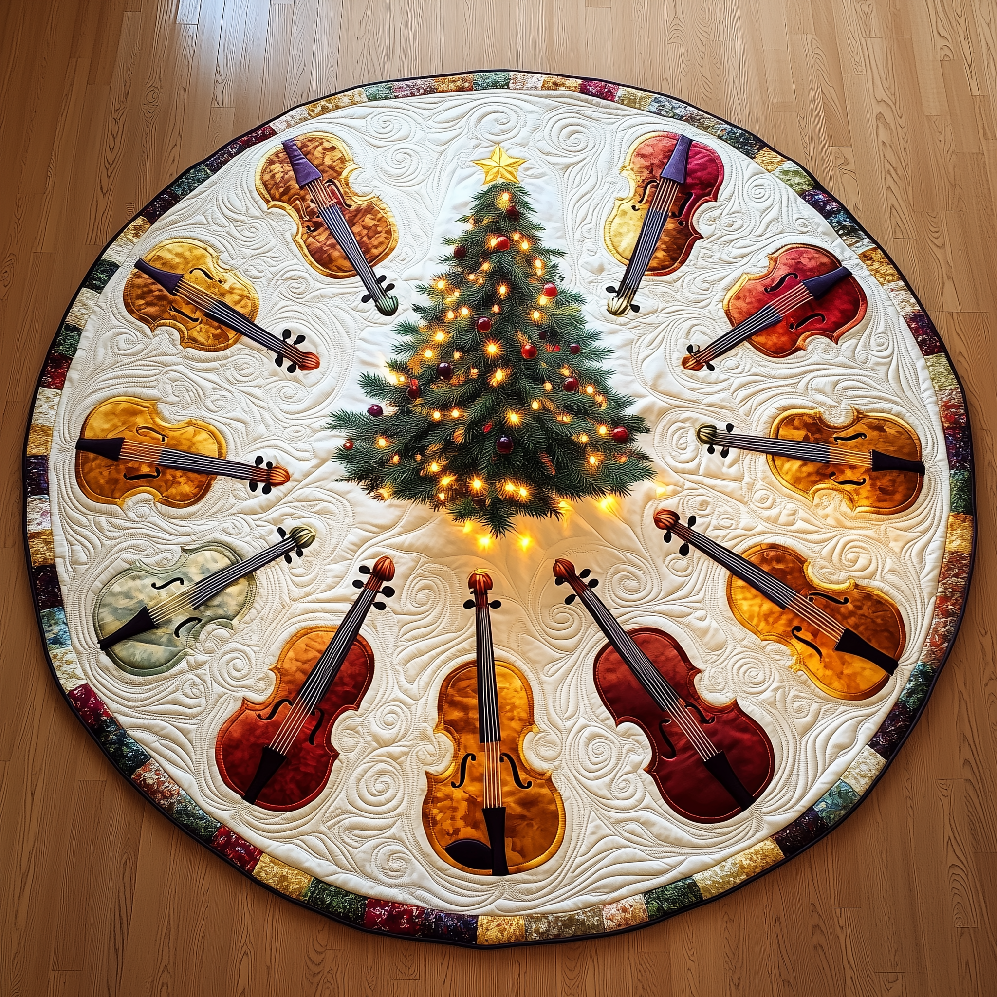 Festive Cello Quilted Tree Skirt Adorable Easter Gift Merch
