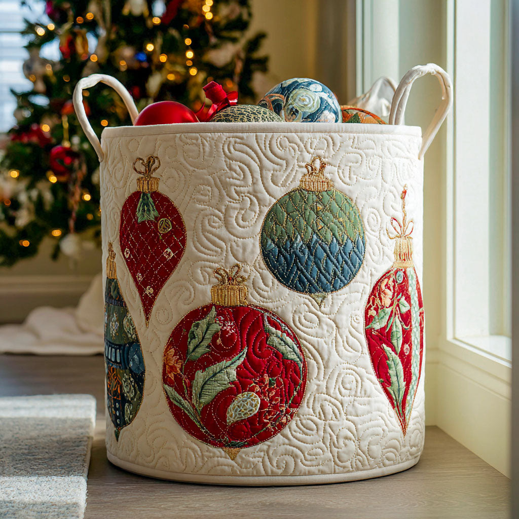 Festive Charm Quilted Laundry Basket Birthday Merch Gift