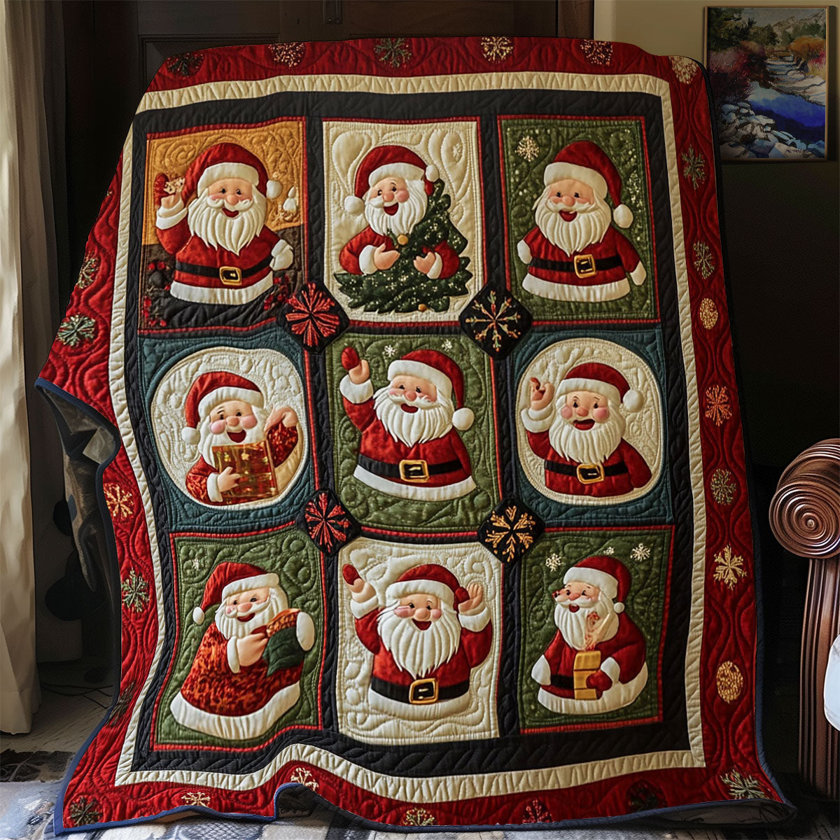 Festive Cheer Quilt Beautiful Printed Quilt Blanket for Home Aesthetics