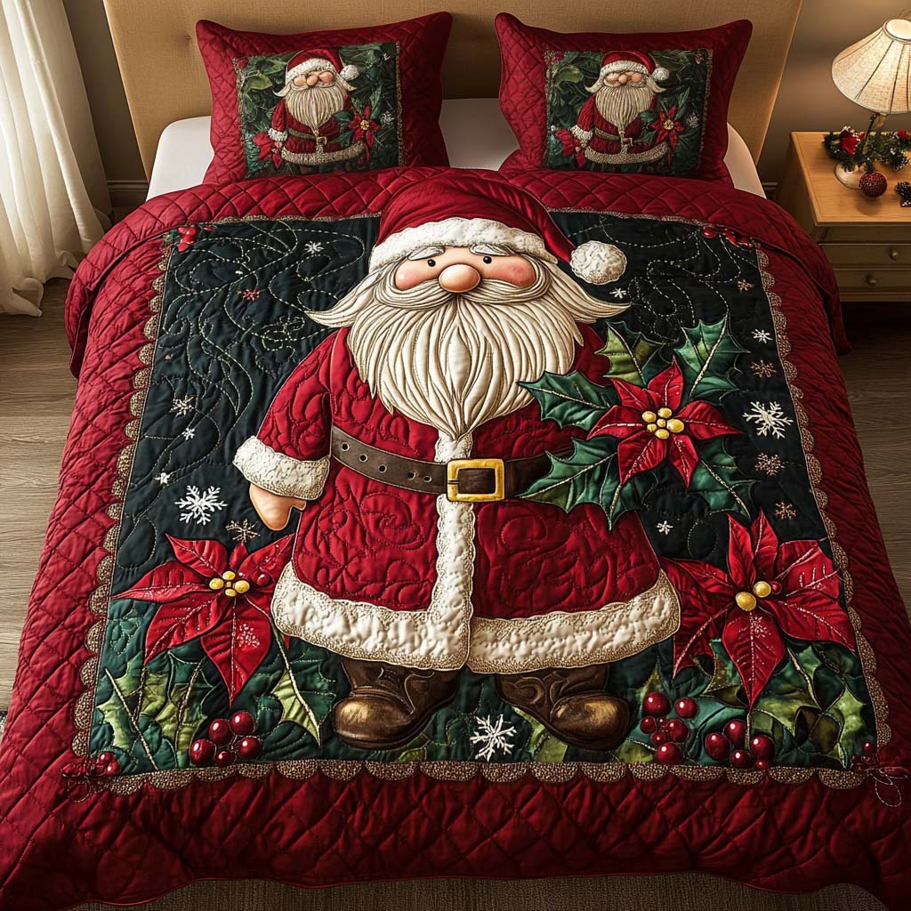 Festive Cheer Quilted Bedding Set Holiday Duvet Cover Set Secret Santa Gifts