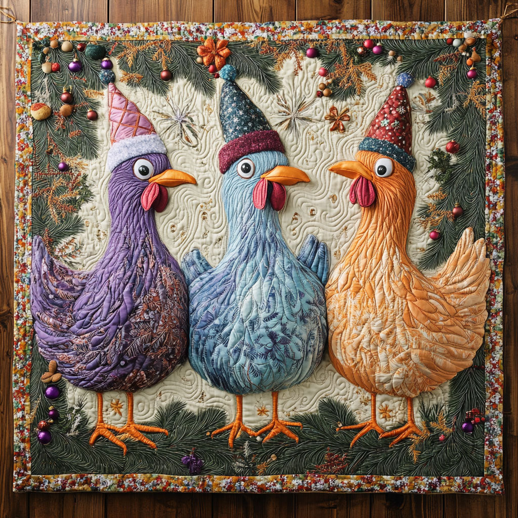 Festive Chicken Joy Quilt Premium Quilt Blanket to Enhance Bedroom Comfort