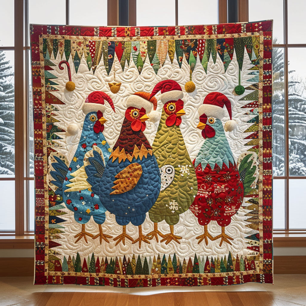 Festive Chicken Quilt Perfect Holiday Gift for Blanket Lovers