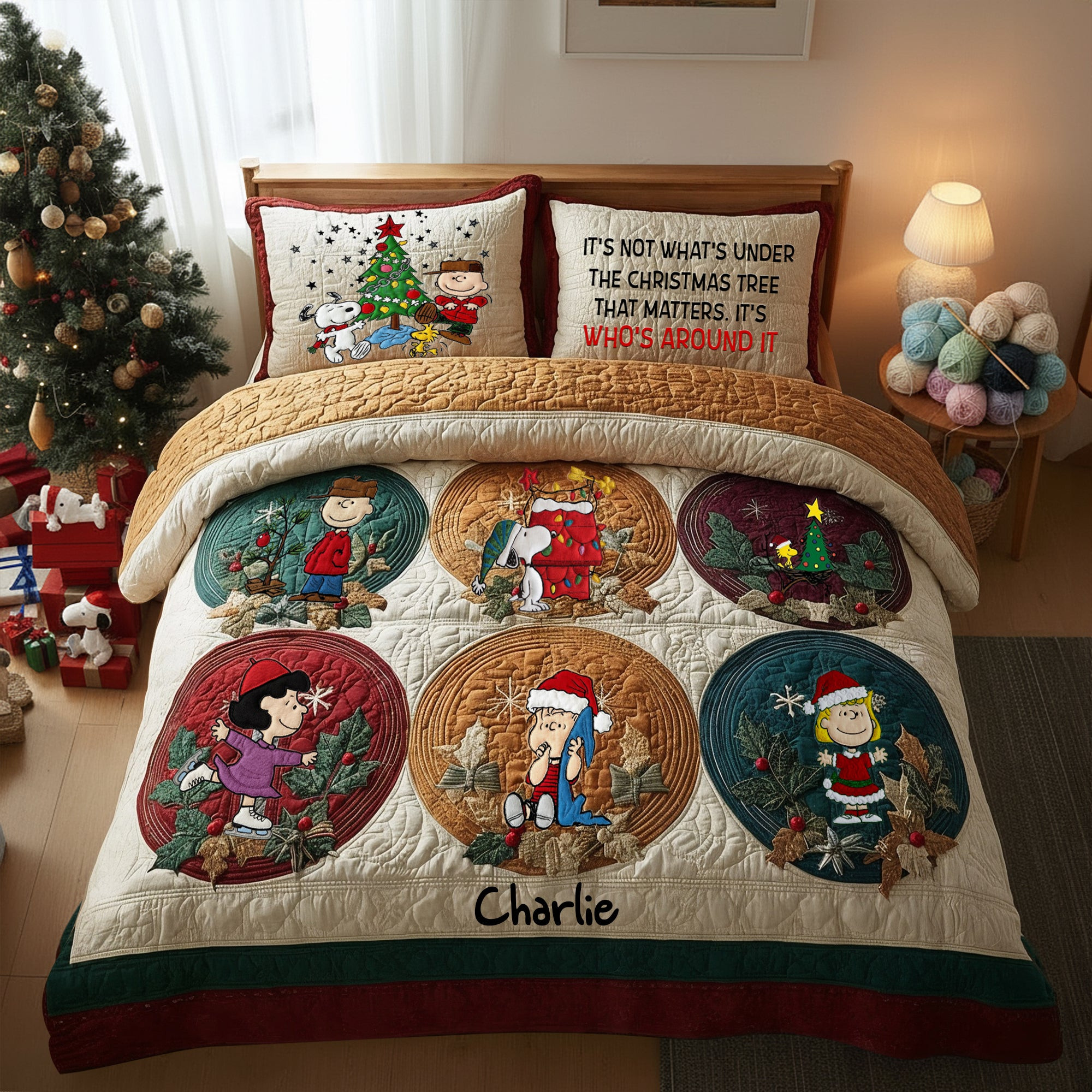 Festive Christmas Quilt Bed Set - Personalized Gifts For Cartoon Movie Fans - Gag Christmas Gifts For Boss