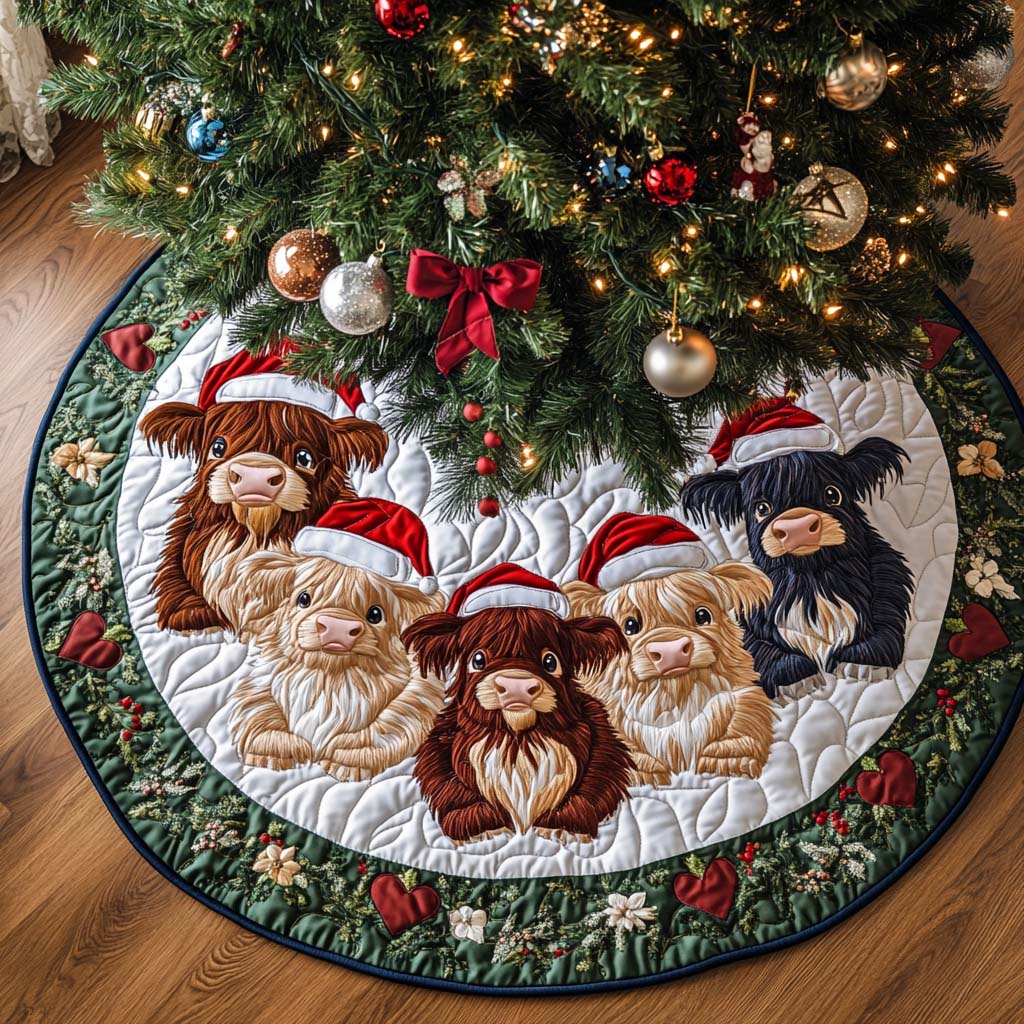 Festive Companions Christmas Quilted Tree Skirt Premium Quilted Tree Skirt Gift for Holiday Enthusiasts