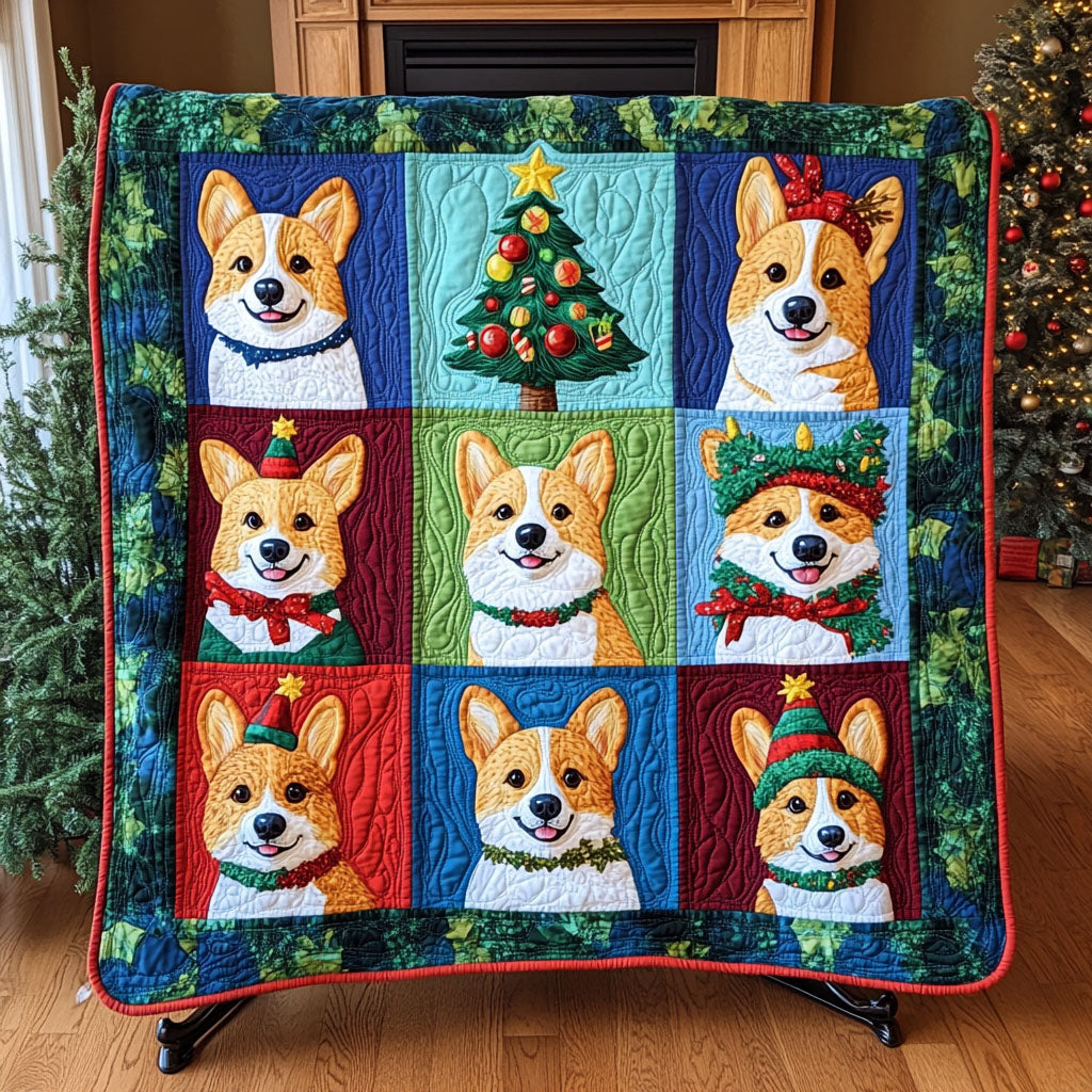 Festive Corgi Companions Quilted Blanket Dog And Owner Gift Ideas