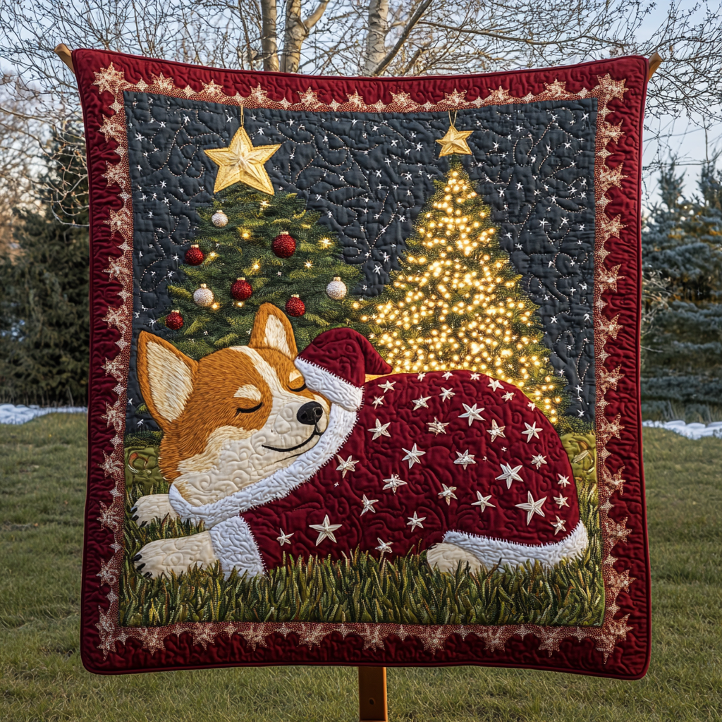 Festive Corgi Dreams Quilted Blanket Dog And Owner Gift Ideas