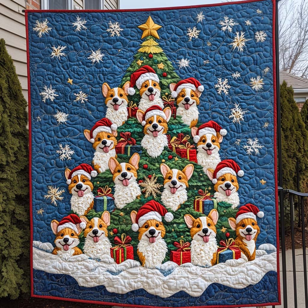 Festive Corgi Gathering Quilted Blanket Dog And Owner Gift Ideas