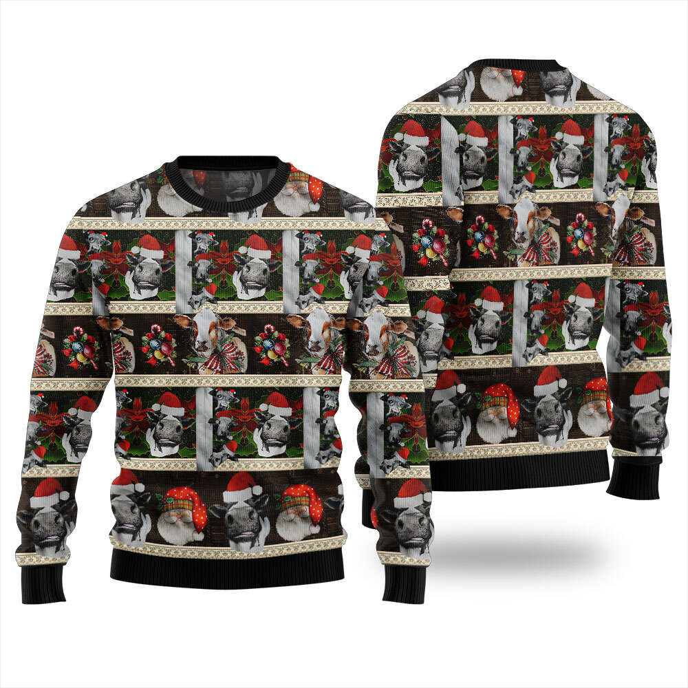 Festive Cow Funny Ugly Christmas Sweater Christmas Merch Gift That Brings Joy and Warmth