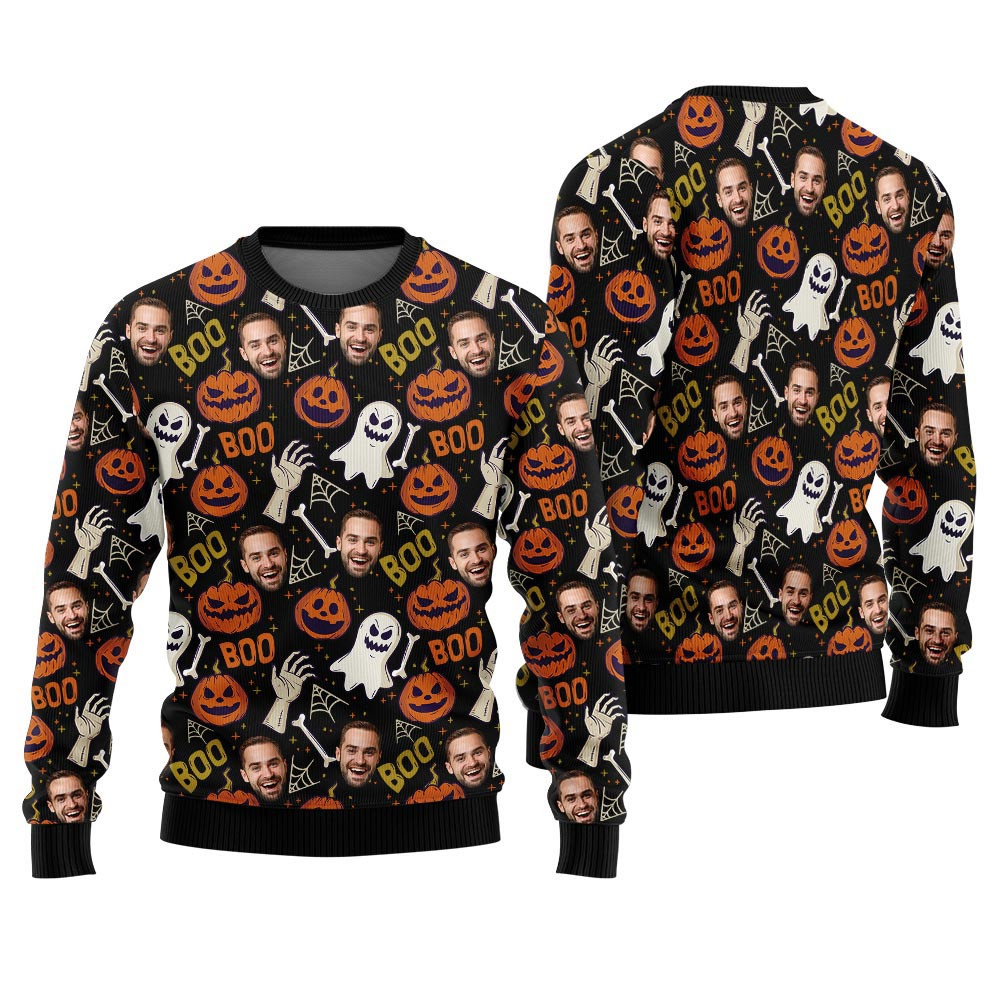 Festive Custom Face Ugly Halloween Sweater For Men And Women Christmas Sweaters For Men And Women