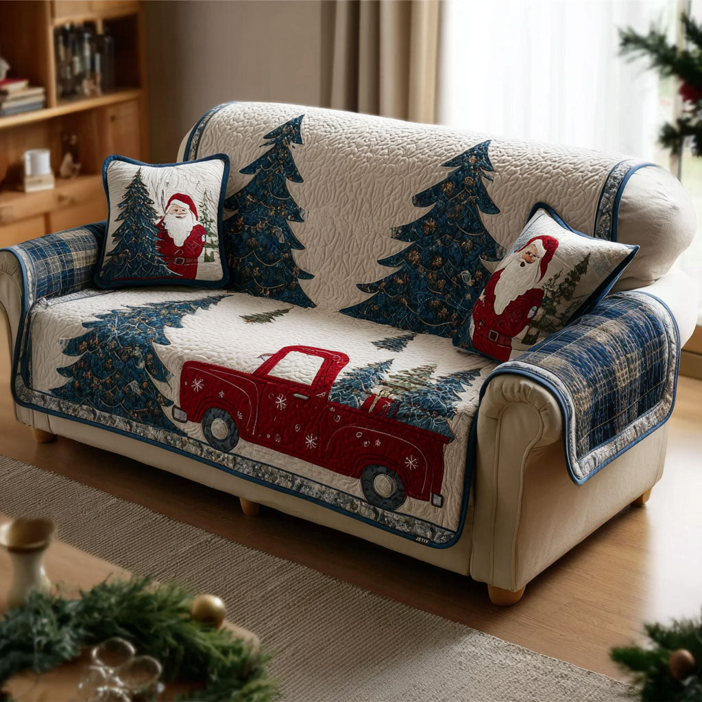 Festive Delivery Quilted Sofa Cover Christmas Family Room Decor Presents For Grandma