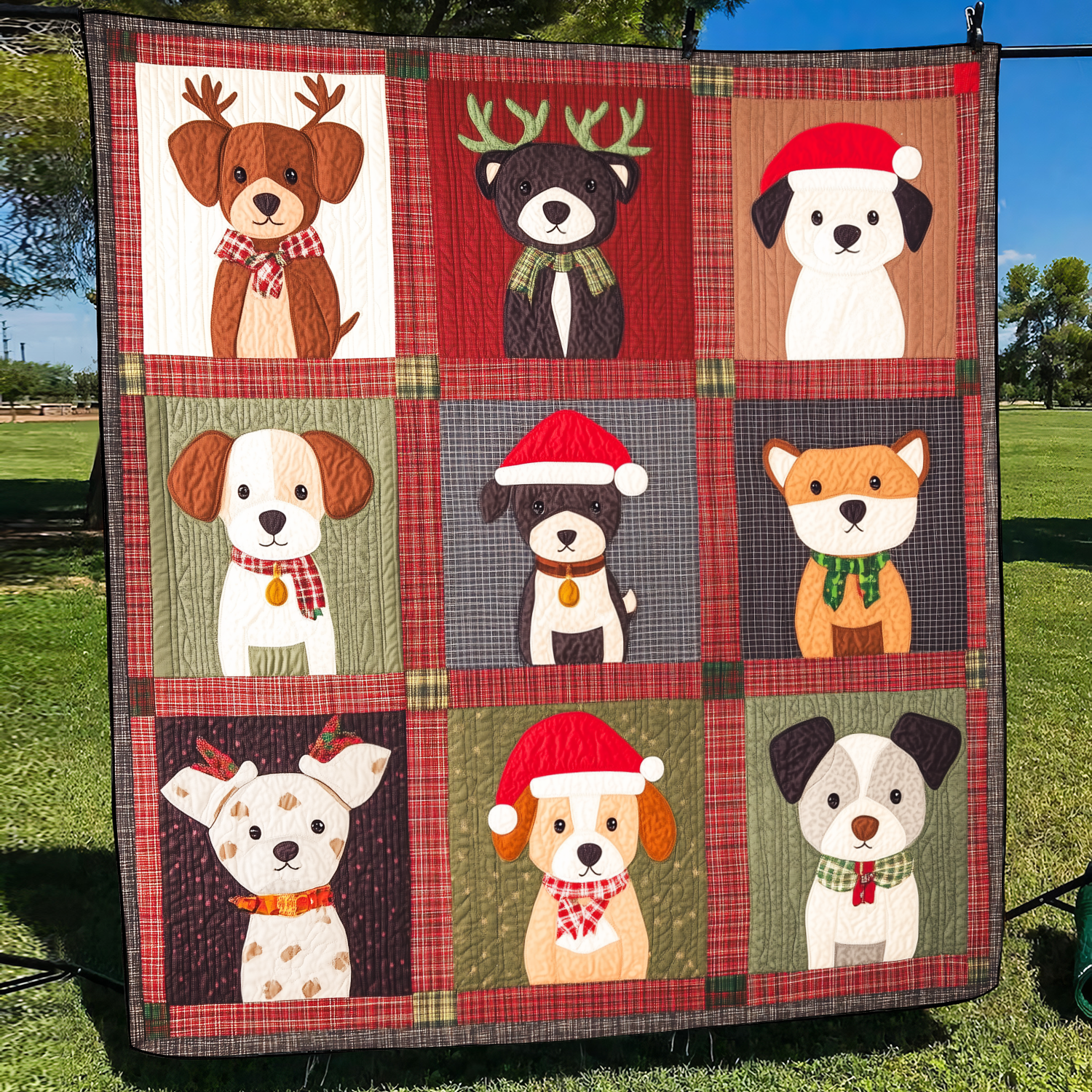 Festive Dog Fun Quilted Blanket Best Gifts For New Puppy Owners