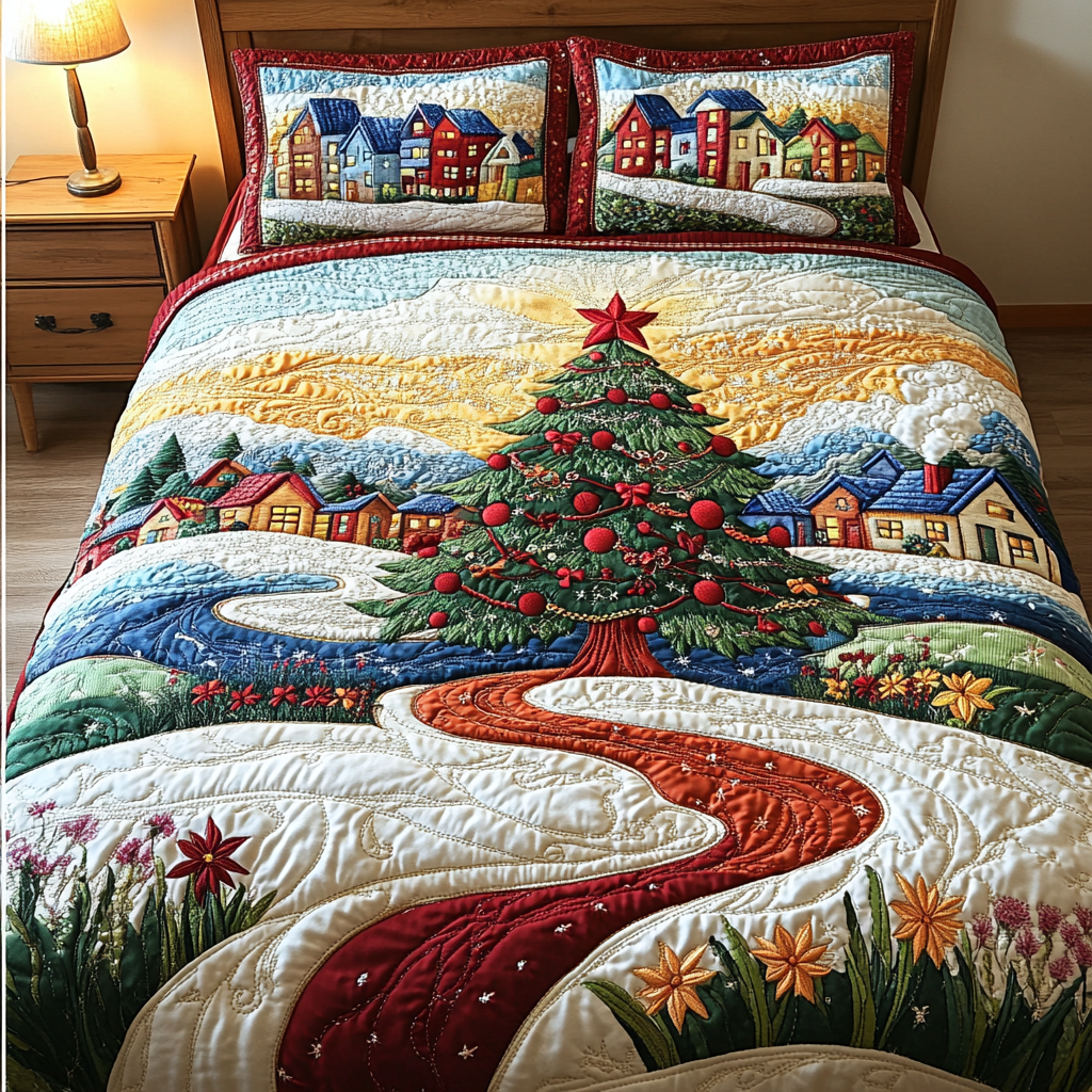 Festive Dream Quilted Bedding Set Best Holiday Duvet Covers Mother In Law Presents Christmas