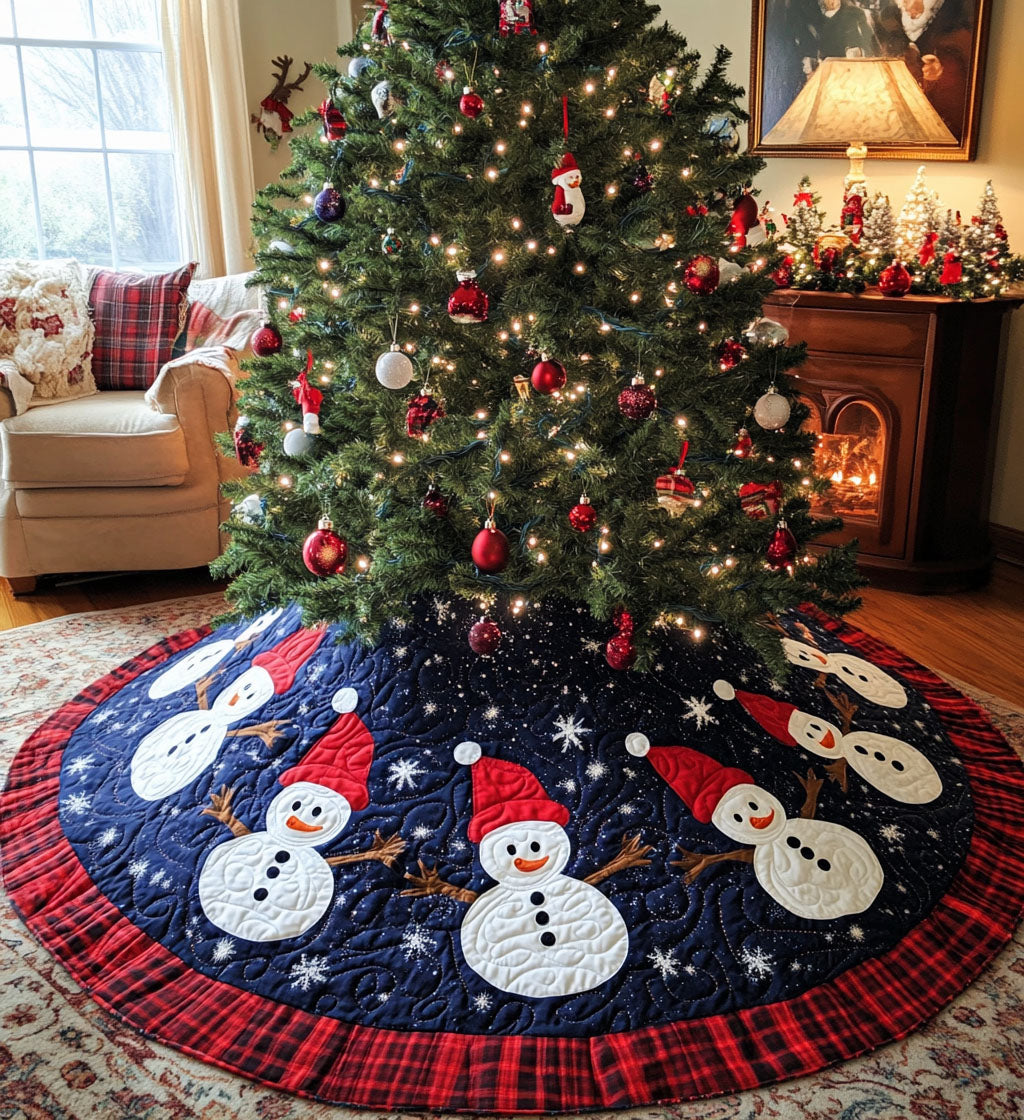 Festive Firs Quilted Christmas Tree Skirt Festive Tree Base Cover Festive Christmas Home Styling