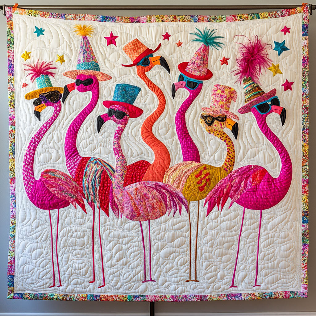 Festive Flamingo Quilt Blanket Unique Bedroom Decor Gift Ideas For Flamingo Lovers
