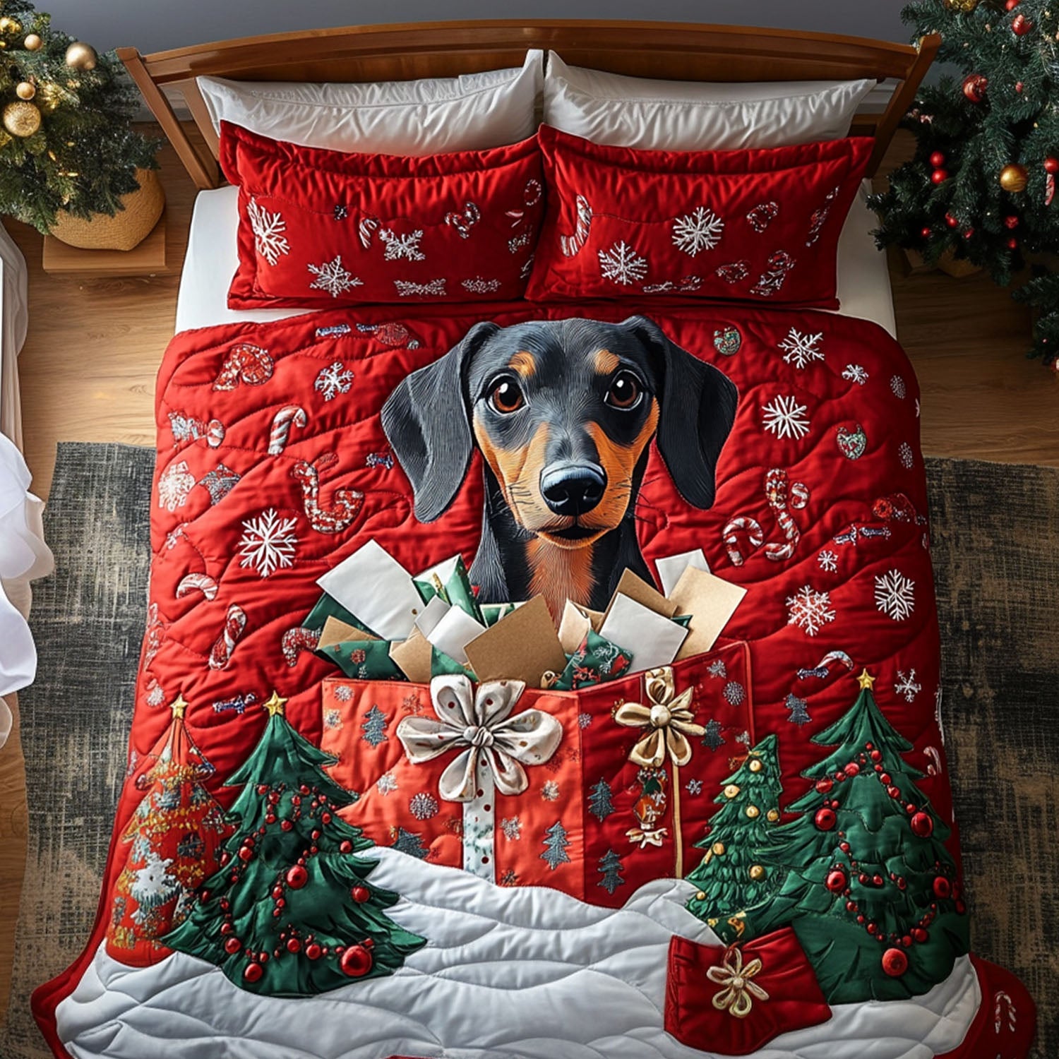 Festive Frankie Quilted Bedding Set Classic Bedding Set That Enhances Your Sleep Space