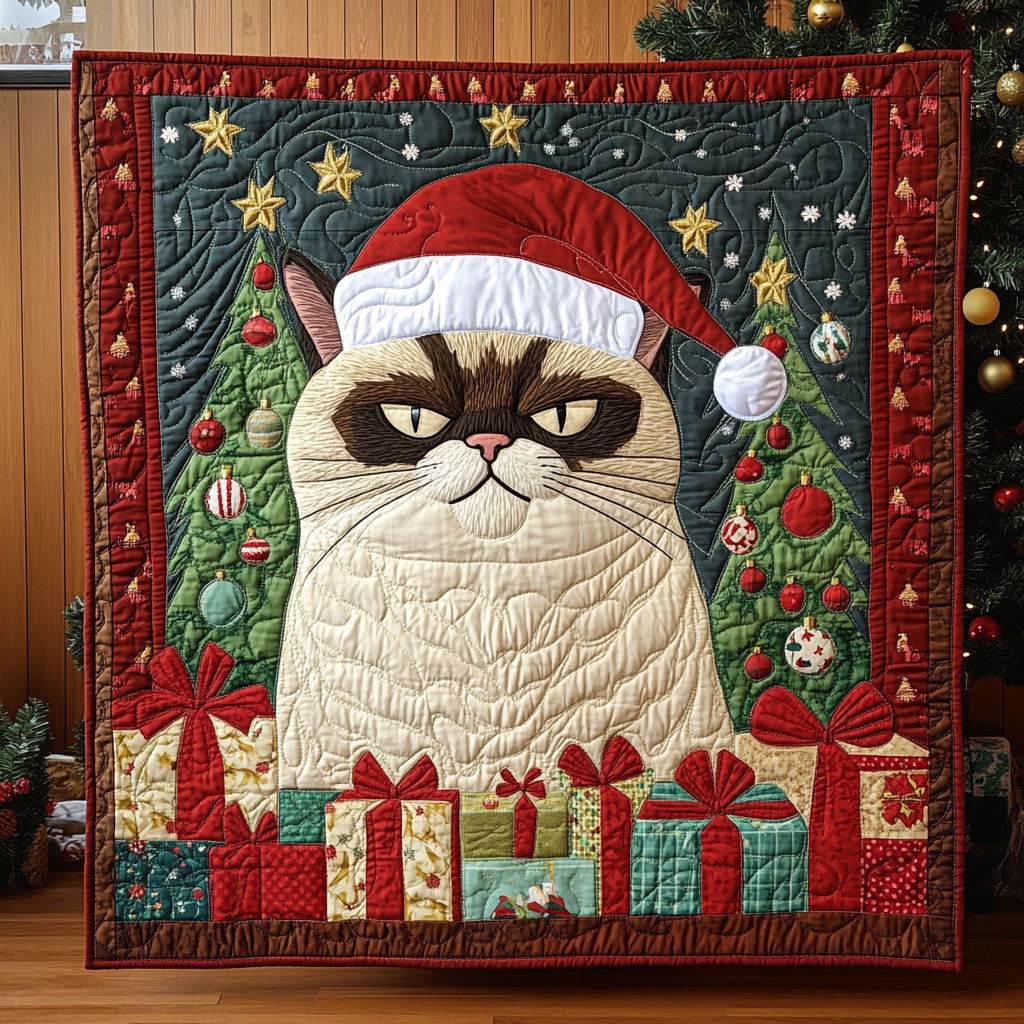 Festive Frown Quilted Blanket Throw Blankets For Couch Present For Mother In Law Christmas