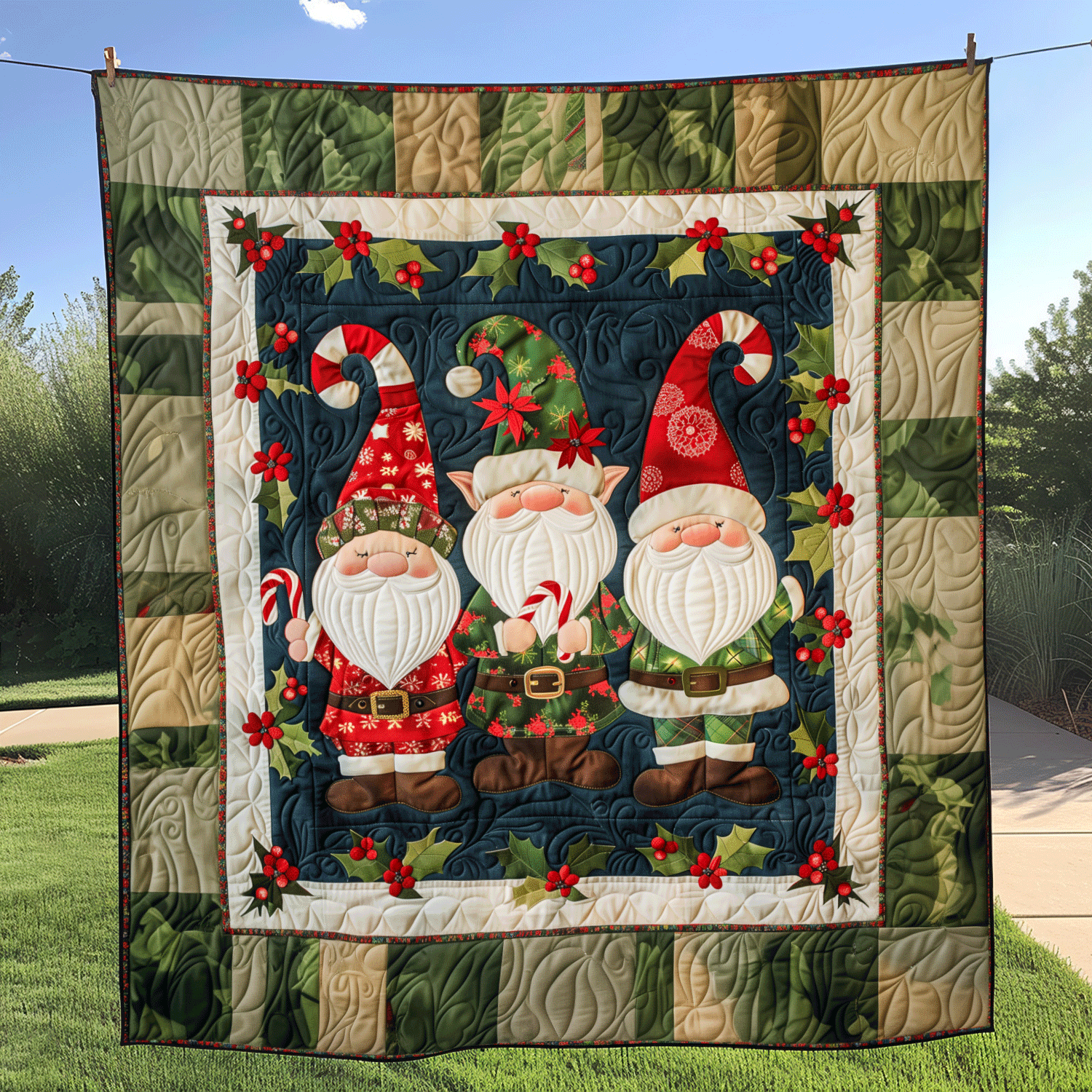 Festive Gnome Quilted Blanket Best Christmas Gifts For Women