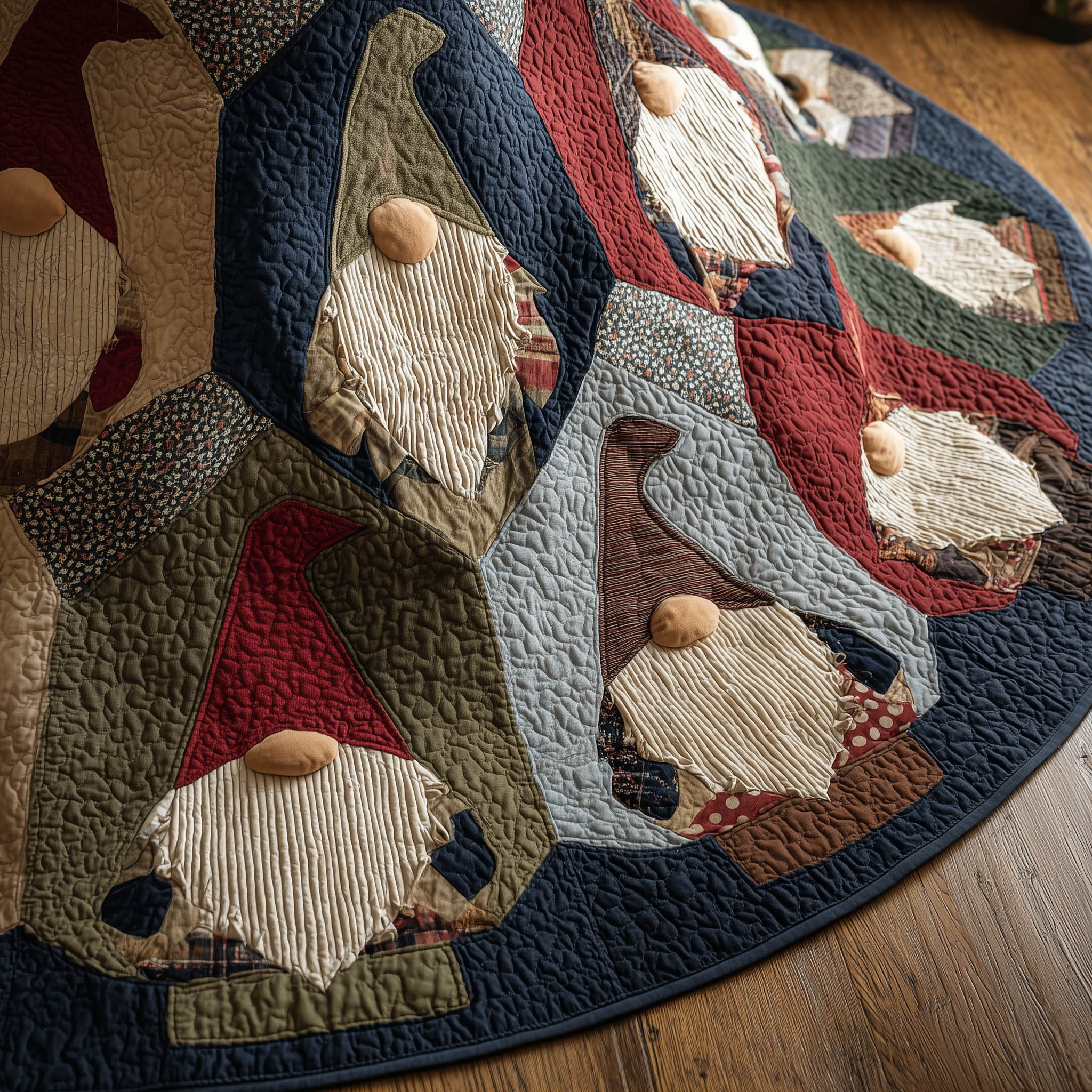 Festive Gnome Quilted Tree Skirt Xmas Tree Skirt Christmas Tree Decor Gnome Gifts