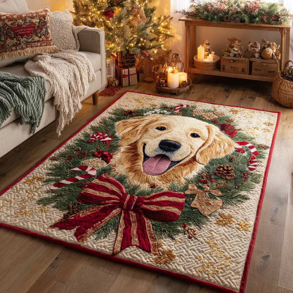 Festive Golden Retriever Area Rug Indoor Outdoor Carpet Things To Get Your Mom For Christmas