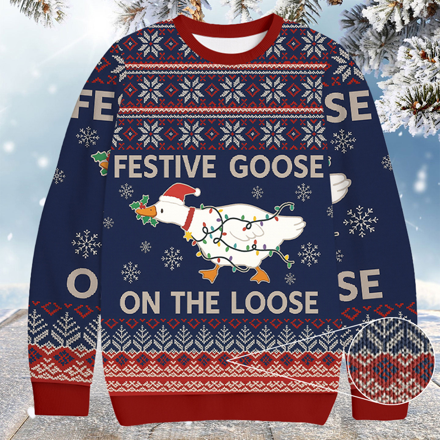 Festive Goose On The Loose Christmas Ugly Sweater Christmas Presents For Her