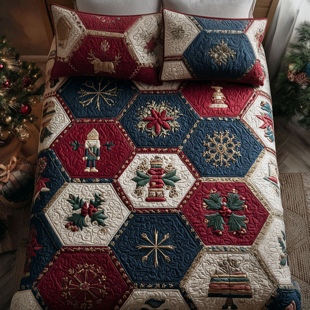 Festive Harmony Quilted Bedding Set Xmas Duvet Sets Xmas Gifts