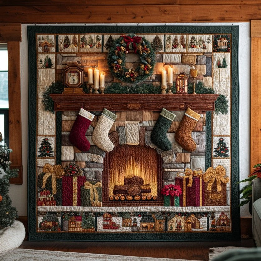 Festive Hearth Quilt Beautiful Printed Quilt Blanket for Home Aesthetics