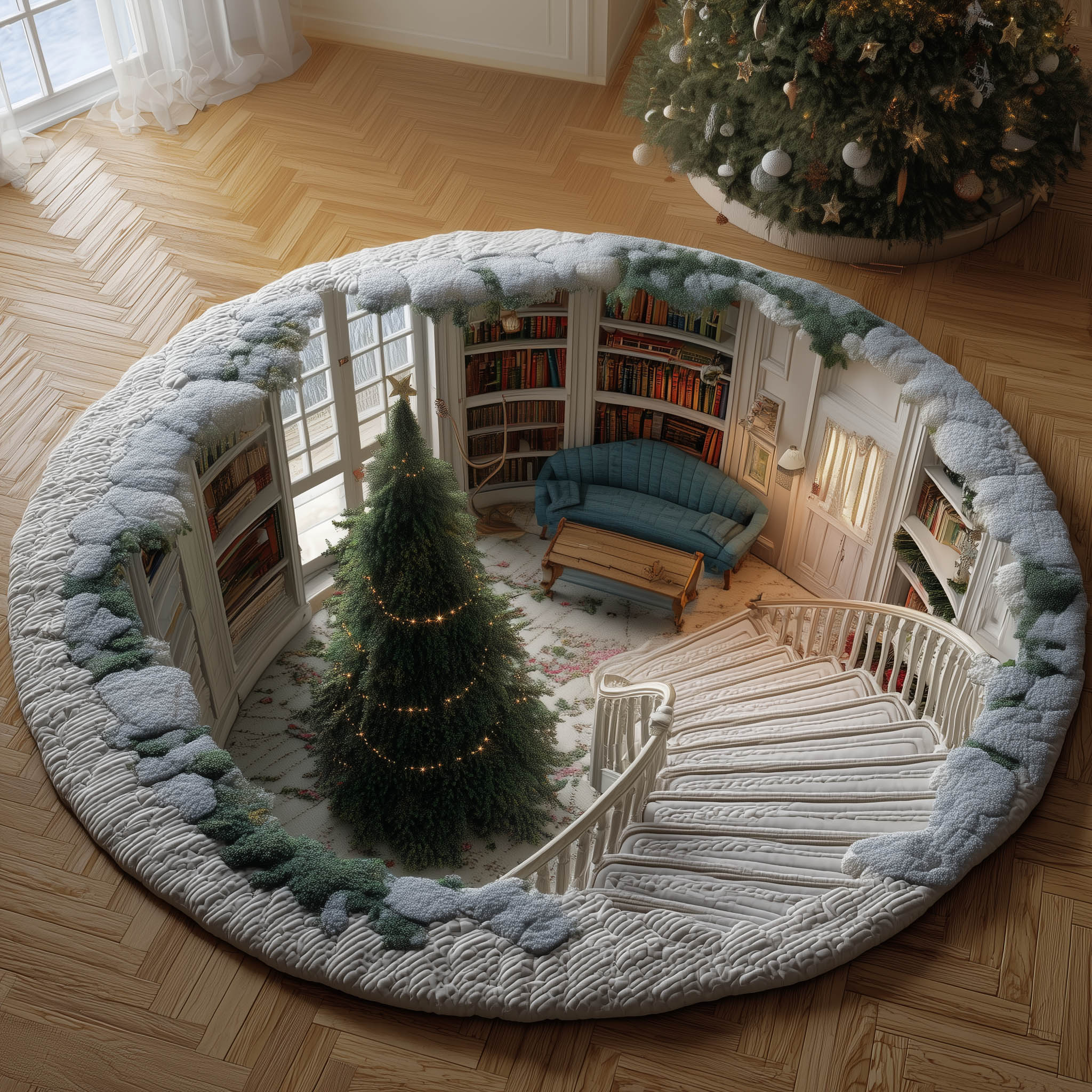 Festive Home Quilted Round Mat Handcrafted Quilted Round Mat for Special Touch