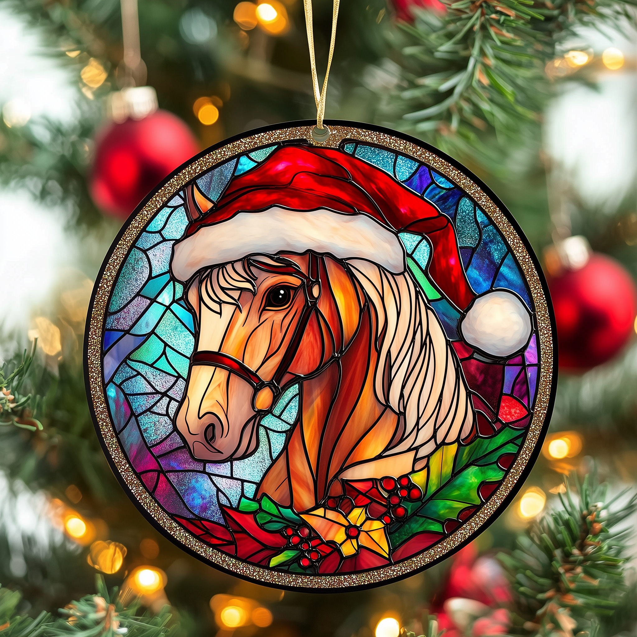 Festive Horse Mica Ornament Artistic Theme Christmas Ornament Christmas Gifts For Horse Trainers
