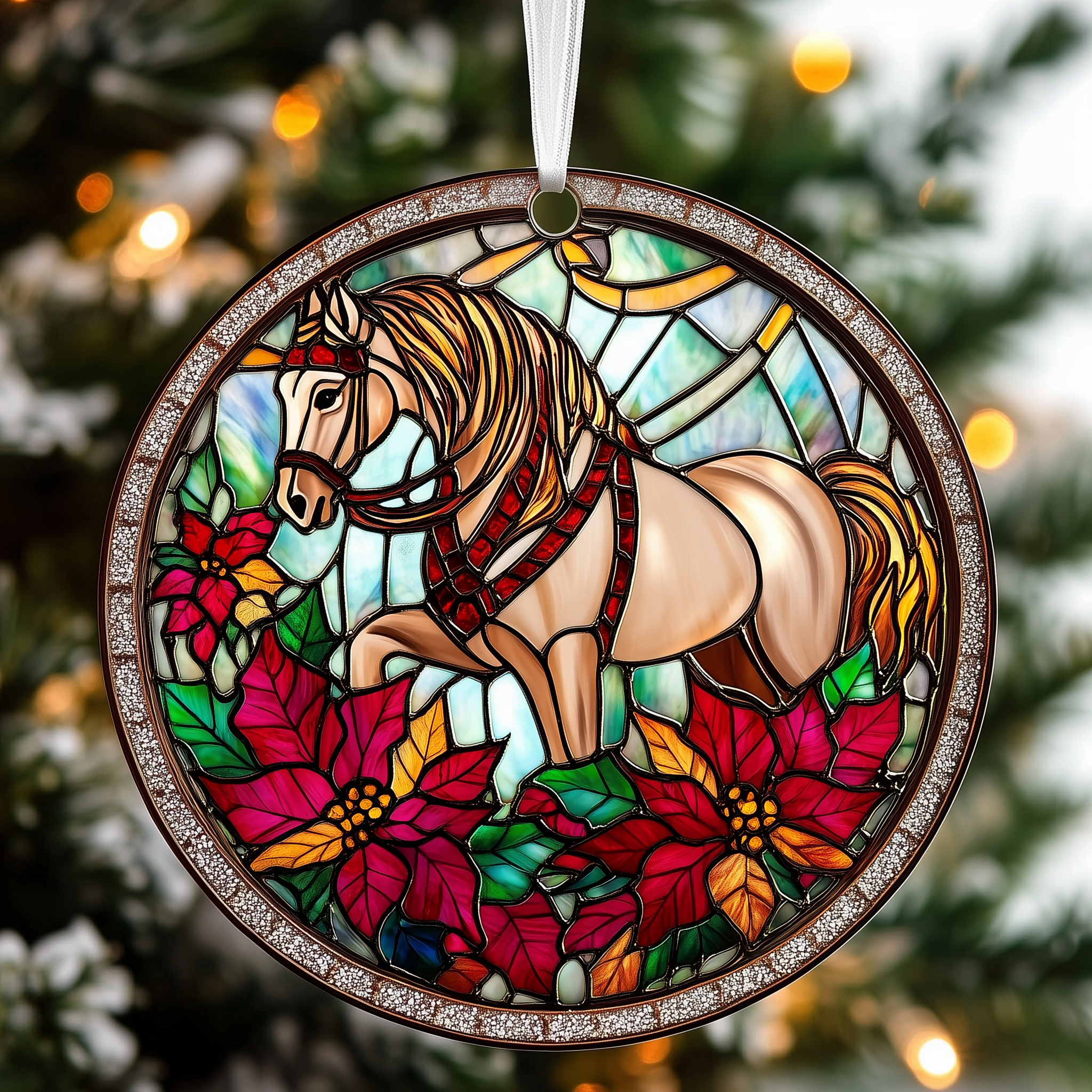 Festive Horse Mica Ornament Celebrate Loved Ones with Ornaments That Make Perfect Gifts