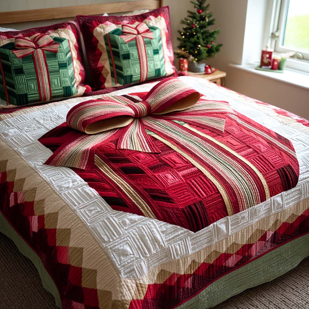 Festive Jewel Box Quilted Bedding Set Holiday Duvet Covers Best Christmas Gifts For Women