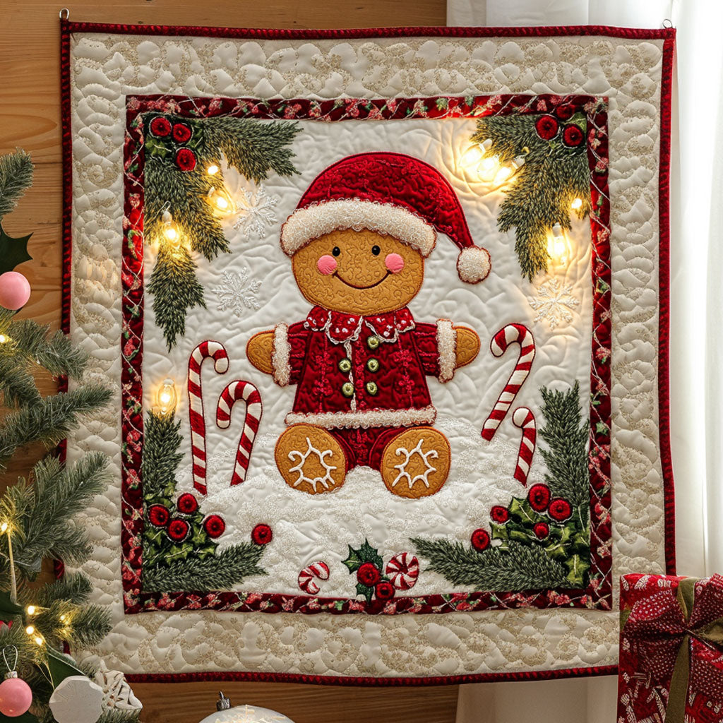 Festive Joy Gingerbread Quilt Blanket Throw Blankets For Couch Christmas Gift Ideas For Dad