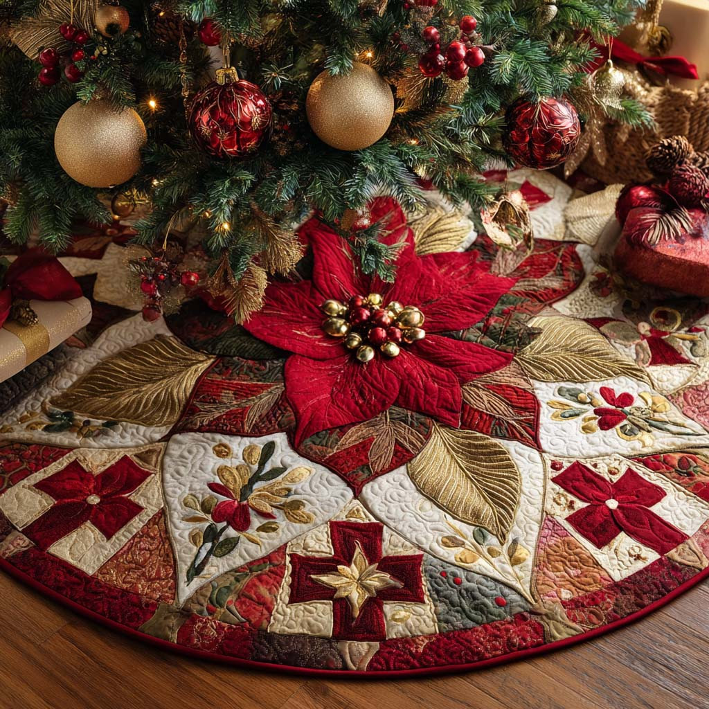 Festive Lights Christmas Quilted Tree Skirt Holiday Home Decor Christmas Decor Ideas