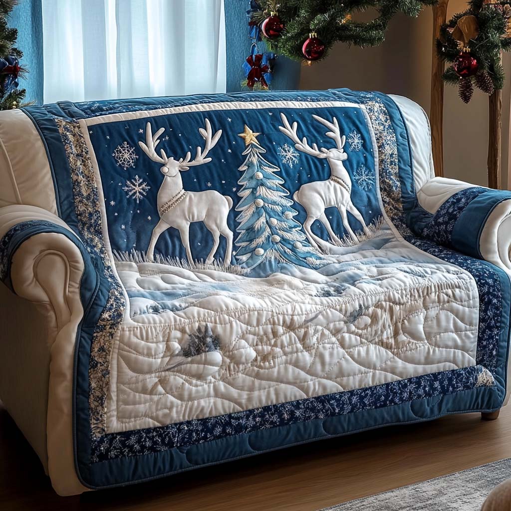 Festive Magic Quilted Sofa Cover Holiday Living Decorations Best Friend Gift Ideas