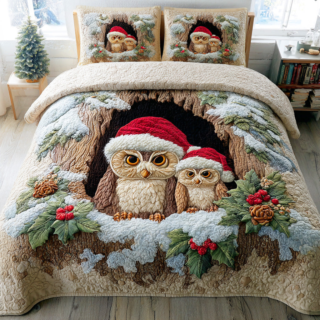 Festive Night Watcher Quilted Bedding Set Soft and Cozy Bedding Set for Comfortable Sleep