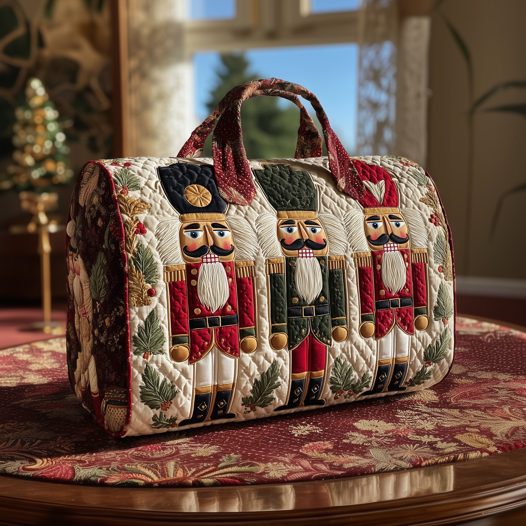 Festive Nutcracker Quilted Dufle Bag Compact And Spacious