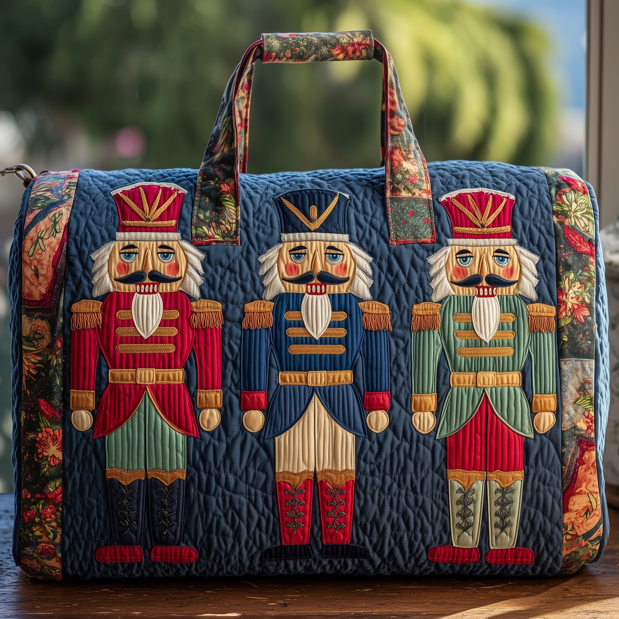 Festive Nutcracker Quilted Dufle Bag Daily Essentials Organizer