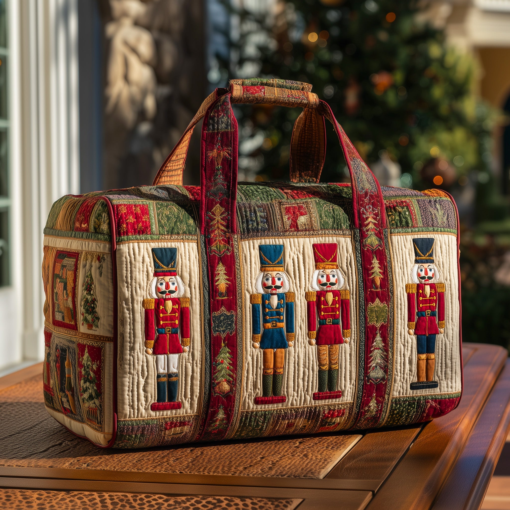 Festive Nutcracker Quilted Dufle Bag Easy To Clean Surface