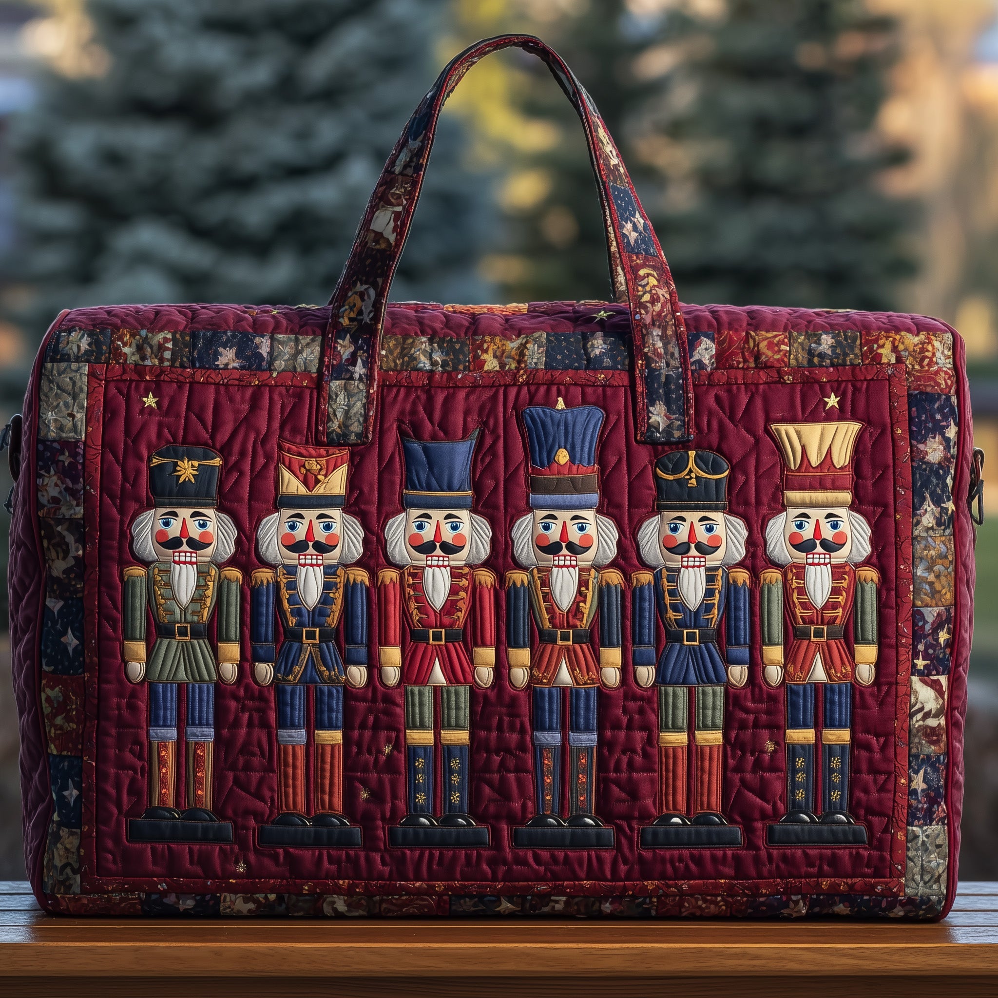 Festive Nutcracker Quilted Dufle Bag Mother's Day Gift Idea