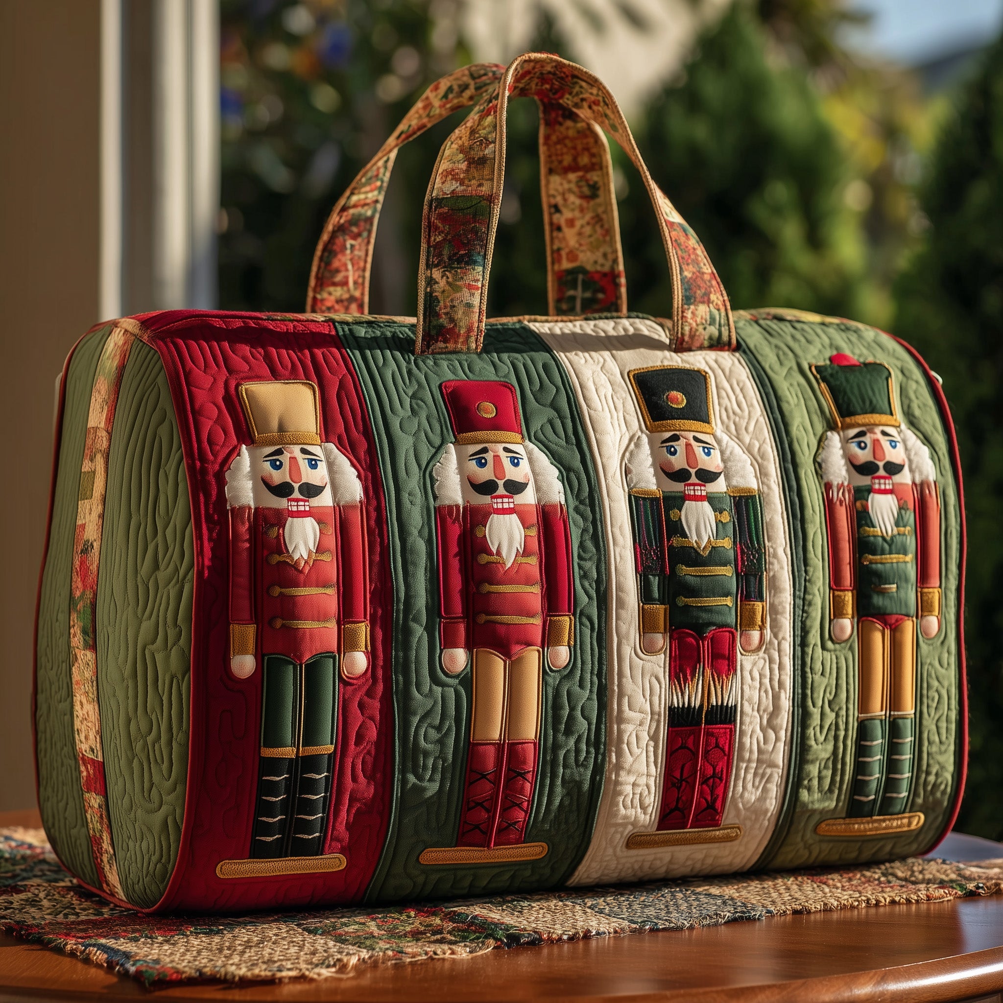 Festive Nutcracker Quilted Dufle Bag New Year Gift Idea