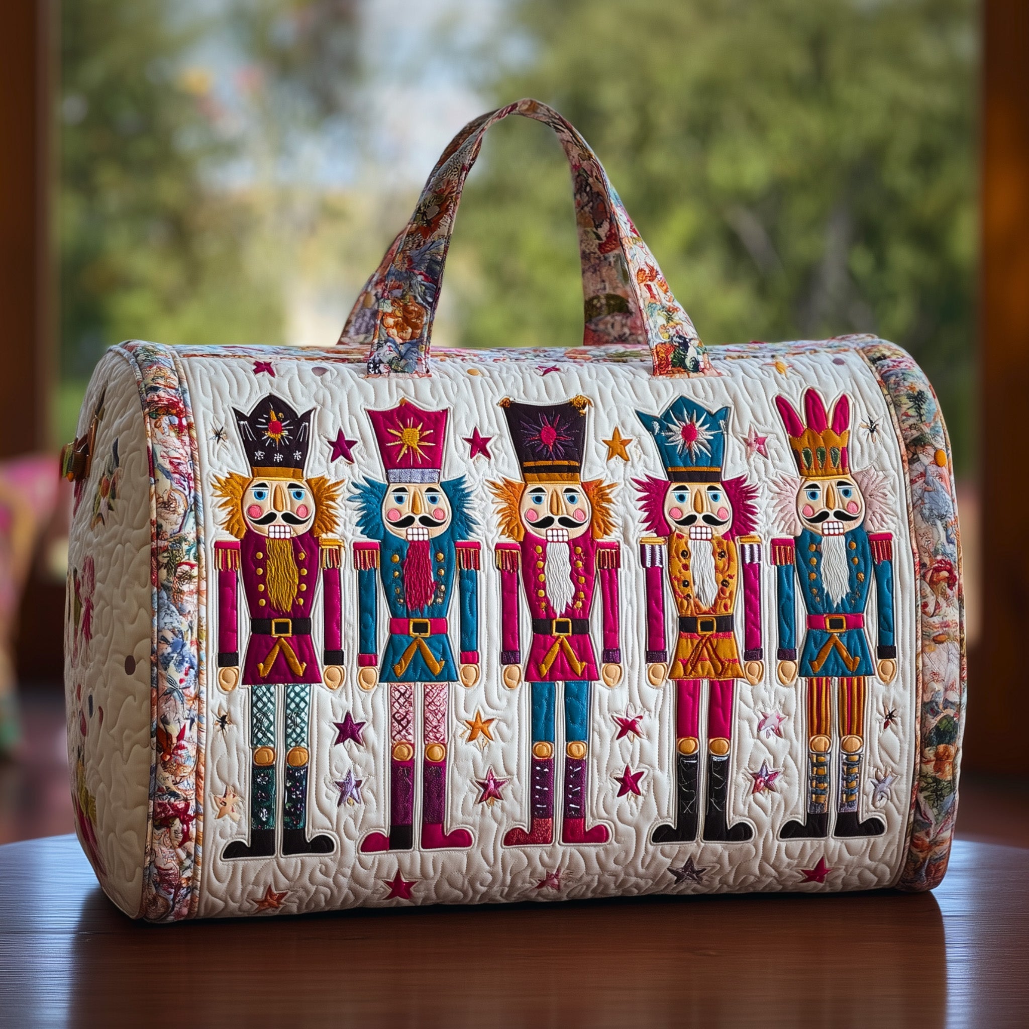 Festive Nutcracker Quilted Dufle Bag Stylish And Practical