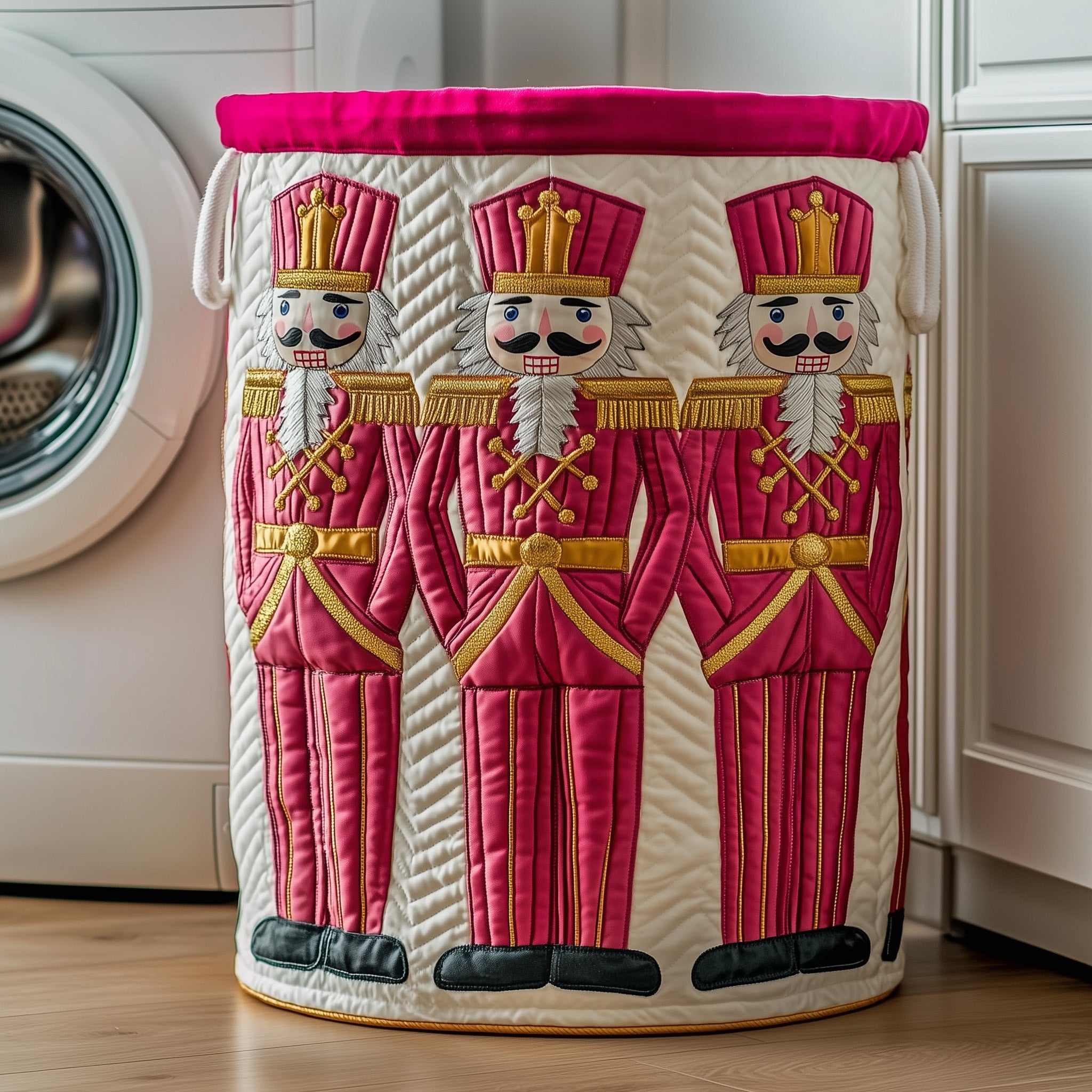 Festive Nutcracker Quilted Laundry Basket Merch For Family Time