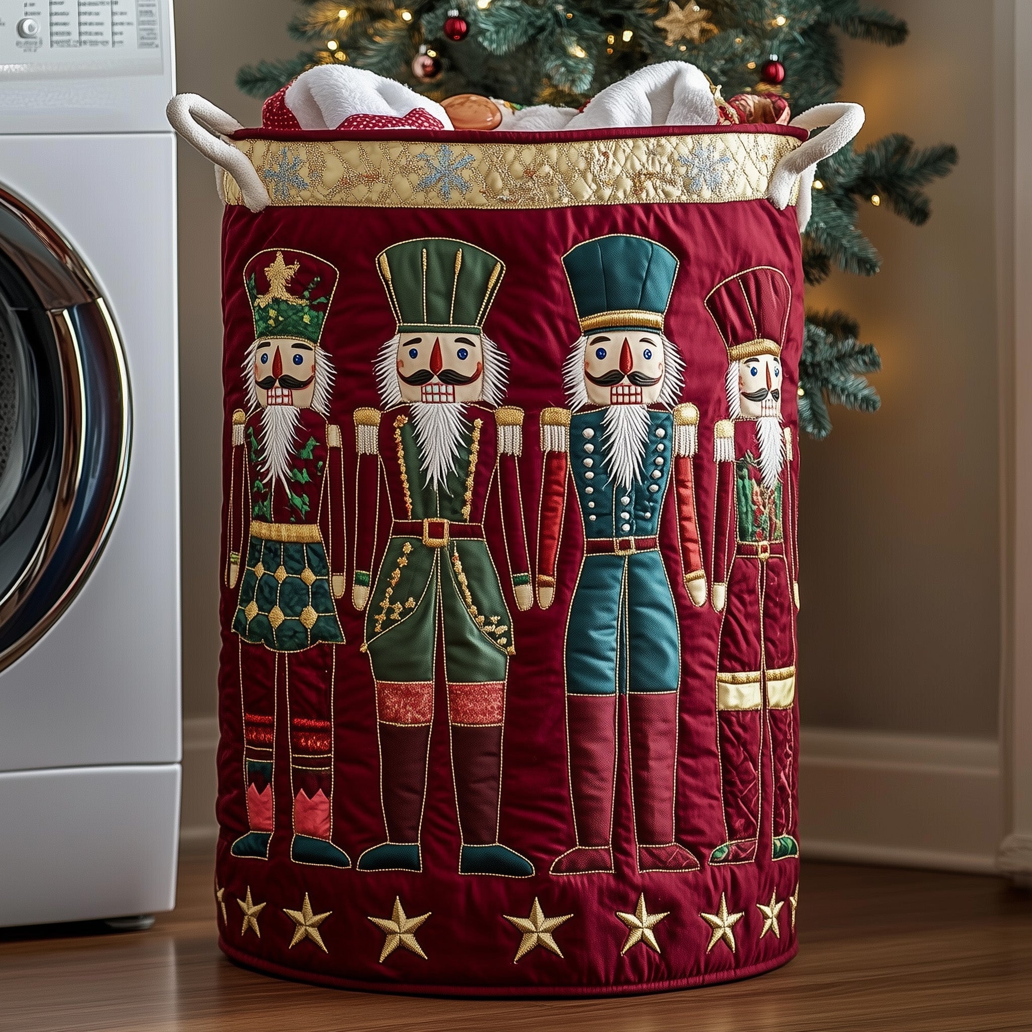 Festive Nutcracker Quilted Laundry Basket Must-Have Home Essential